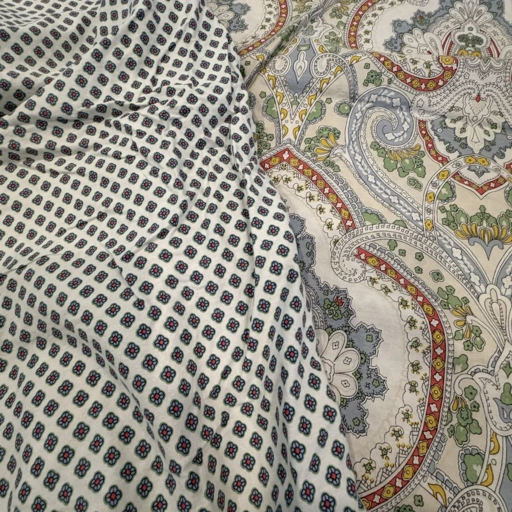 Ralph Lauren Standard Full Queen‎ Set Duvet Cover Shams Paisley Floral Cotton